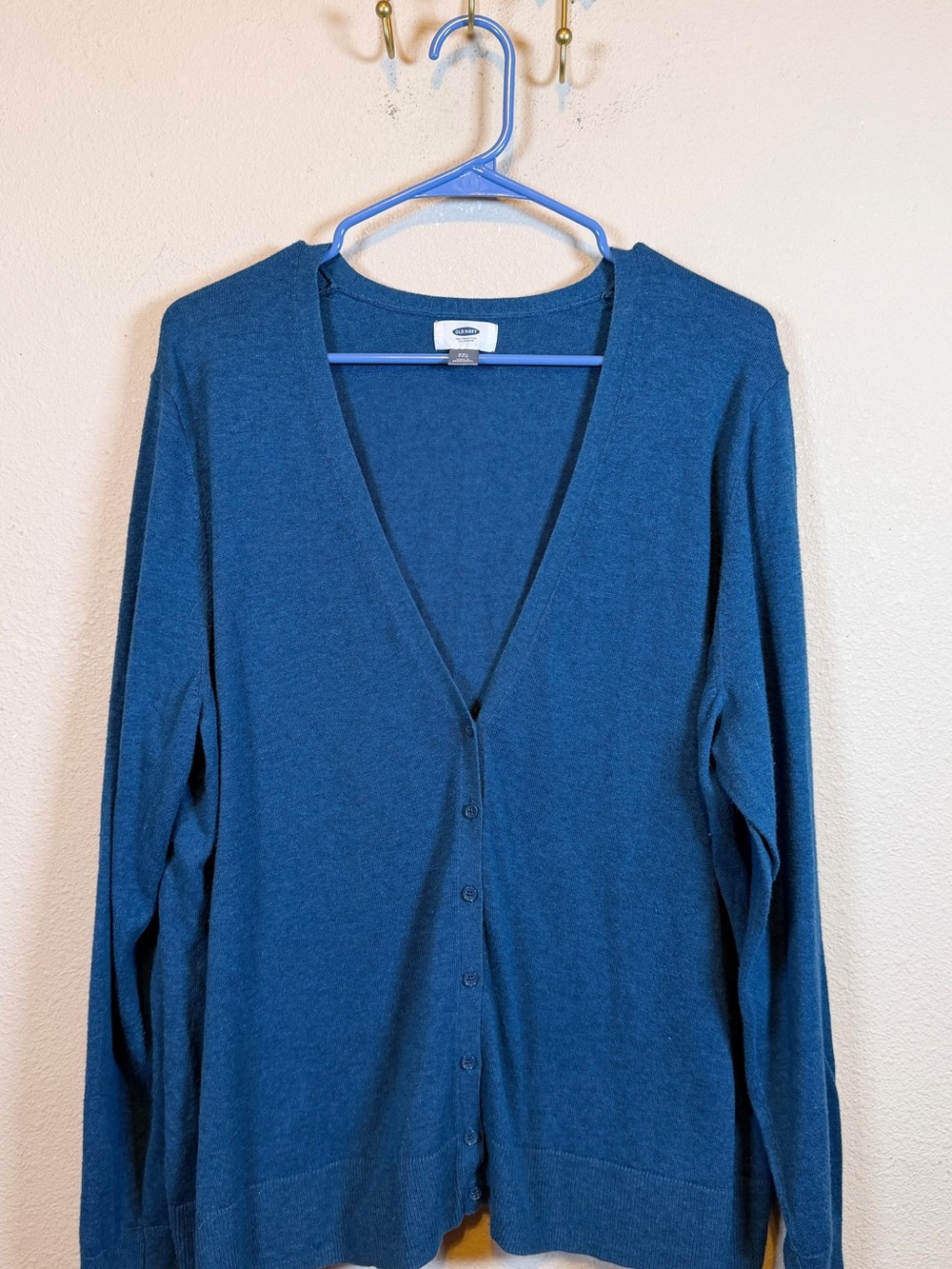 Old Navy Teal Blue V-Neck Button Cardigan w/Long Sleeves. Size XXL